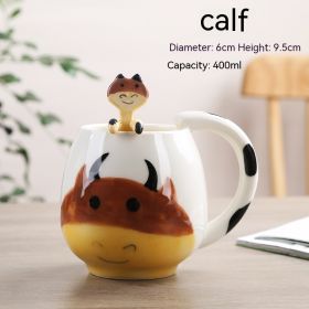 Cute Cartoon Animal Ceramic Cup (Option: Calf-301to400ml)