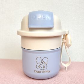 Good-looking Coffee Cup Stainless Steel Cold Insulation Cup Cartoon Cute (Option: Lake Blue Lovely Rabbit-550ml)