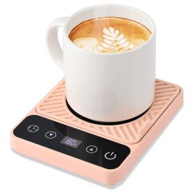 Desktop Electric Mug Warmer Auto Shut Off Timer Setting 6 Temperature Levels Cup Warmer for Milk Tea Cup Heating Plate (Color: pink)